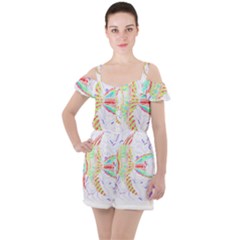 Fishing Lover T- Shirtfish T- Shirt (5) Ruffle Cut Out Chiffon Playsuit by maxcute