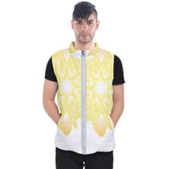 Flower Design T- Shirt Beautiful And Artistic Golden Flower T- Shirt Men s Puffer Vest by maxcute