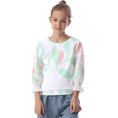 Flowers T- Shirtbeautiful Plant T- Shirt Kids  Cuff Sleeve Top