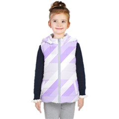 Geometric Abstract Art T- Shirt Purple Mountains Pattern Kids  Hooded Puffer Vest by maxcute