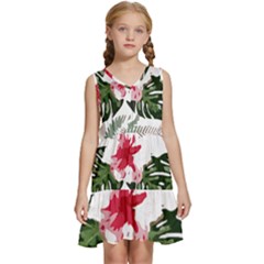 Hawaii T- Shirt Hawaii Blood Flower Garden T- Shirt Kids  Sleeveless Tiered Mini Dress by maxcute