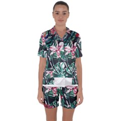 Hawaii T- Shirt Hawaii Branch Trend T- Shirt Satin Short Sleeve Pajamas Set by maxcute