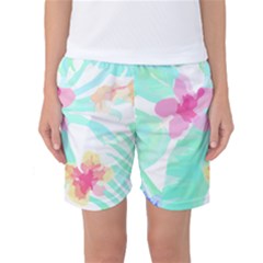 Hawaii T- Shirt Hawaii Flower Pattern T- Shirt Women s Basketball Shorts by maxcute