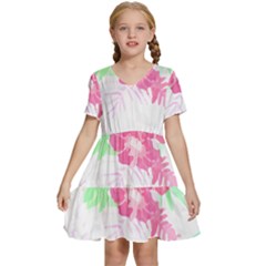 Hawaii T- Shirt Hawaii Garden Fashion T- Shirt Kids  Short Sleeve Tiered Mini Dress by maxcute