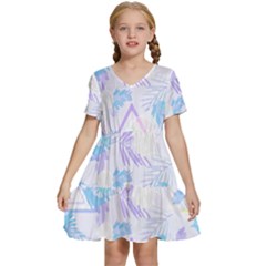 Hawaii T- Shirt Hawaii Love Flowers Trend T- Shirt Kids  Short Sleeve Tiered Mini Dress by maxcute