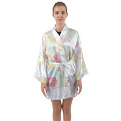 Hawaii T- Shirt Hawaii Silverware Trend T- Shirt Long Sleeve Satin Kimono by maxcute