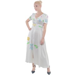Hello Spring T- Shirt Happy Spring Yall Flowers Bloom Floral First Day Of Spring T- Shirt Button Up Short Sleeve Maxi Dress by maxcute