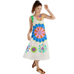 Hippie T- Shirt Psychedelic Floral Power Pattern T- Shirt Summer Maxi Dress by maxcute
