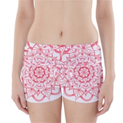 Intricate Mandala T- Shirt Shades Of Pink Floral Mandala T- Shirt Boyleg Bikini Wrap Bottoms