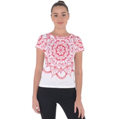 Intricate Mandala T- Shirt Shades Of Pink Floral Mandala T- Shirt Short Sleeve Sports Top 