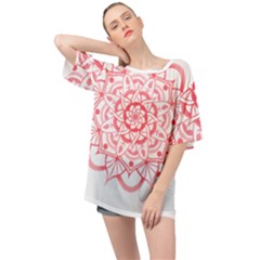 Intricate Mandala T- Shirt Shades Of Pink Floral Mandala T- Shirt Oversized Chiffon Top