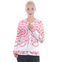 Intricate Mandala T- Shirt Shades Of Pink Floral Mandala T- Shirt Casual Zip Up Jacket by maxcute