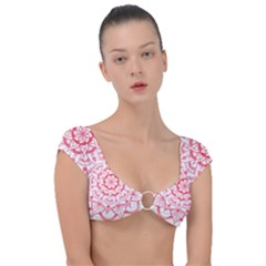 Intricate Mandala T- Shirt Shades Of Pink Floral Mandala T- Shirt Cap Sleeve Ring Bikini Top