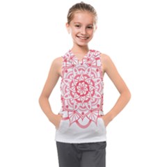 Intricate Mandala T- Shirt Shades Of Pink Floral Mandala T- Shirt Kids  Sleeveless Hoodie by maxcute