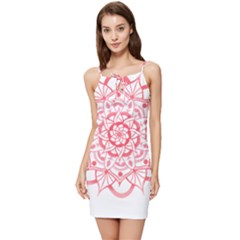 Intricate Mandala T- Shirt Shades Of Pink Floral Mandala T- Shirt Summer Tie Front Dress by maxcute