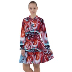 Abstract Art Texture Bubbles All Frills Chiffon Dress