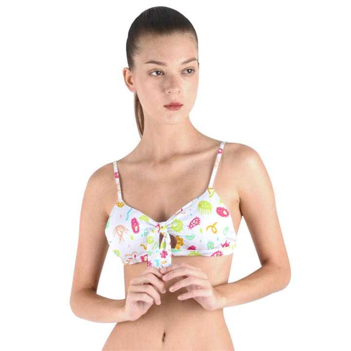 Mircobes T- Shirt Microbial Pattern T- Shirt Tie Up Cut Bikini Top