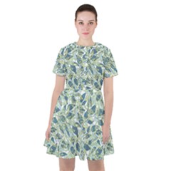 Nature Pattern T- Shirt Minimalist Leaf Line Art Illustration As A Seamless Surface Pattern Design ( Sailor Dress by maxcute