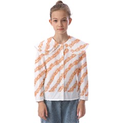 Orange Sparkle Glitter Art Lines T- Shirt Orange Sparkle Glitter Lines Art T- Shirt Kids  Peter Pan Collar Blouse by maxcute