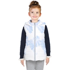 Pattern T- Shirt Pattern Indigo Blue With Palm Leaves Monstera On Dark Summer Tropical T- Shirt Kids  Hooded Puffer Vest by maxcute