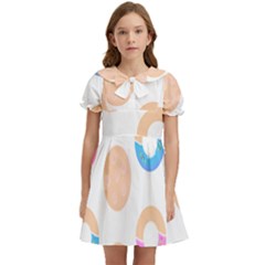 Pattern T- Shirt Seamless Template With Cookies And Donuts T- Shirt Kids  Bow Tie Puff Sleeve Dress by maxcute