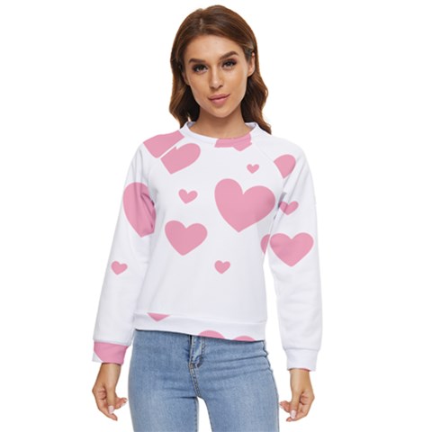 Pink Hearts Pattern T- Shirt Pink And Purple Heart Pattern T- Shirt Women s Long Sleeve Raglan Tee by maxcute