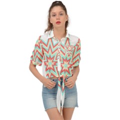 Pop Art T- Shirt Retro Star 3 Tie Front Shirt  by maxcute