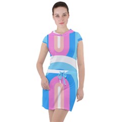Rainbow T- Shirt Aqua Double Rainbow Arc T- Shirt Drawstring Hooded Dress by maxcute