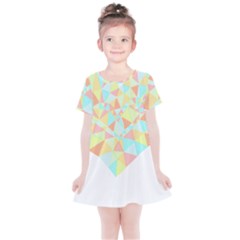 Stained Glass T- Shirt Polygon Geometric Heart Retro T- Shirt Kids  Simple Cotton Dress by maxcute