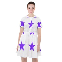 Star Pattern T- Shirt Star Pattern - Purple T- Shirt Sailor Dress by maxcute