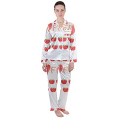 Strawberry T- Shirt We Love Fruit Straberries And Worms T- Shirt Women s Long Sleeve Satin Pajamas Set	 by maxcute