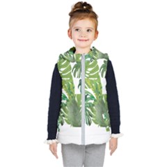 Tropical Jungle Leaf T- Shirt J U N G L E T R O P I C A L P A T T E R N T- Shirt Kids  Hooded Puffer Vest by maxcute