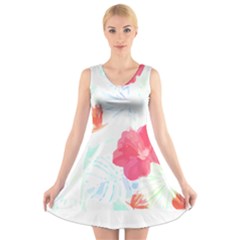 Tropical T- Shirt Tropical Beautiful Meadow T- Shirt V-neck Sleeveless Dress by maxcute