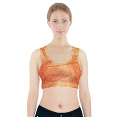 Orange Leaves Colorful Transparent Texture Of Natural Background Sports Bra With Pocket
