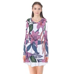 Tropical T- Shirt Tropical Gorgeous Palmatifloro T- Shirt Long Sleeve V-neck Flare Dress