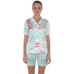 Tropical T- Shirt Tropical Graceful Forestry T- Shirt Satin Short Sleeve Pajamas Set by maxcute