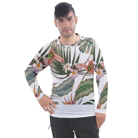 Tropical T- Shirt Tropical Pattern Quiniflore T- Shirt Men s Pique Long Sleeve Tee by maxcute