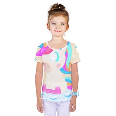 Unicorn Lover T- Shirt Cartoon Little Unicorn  T- Shirt Kids  One Piece Tee by maxcute