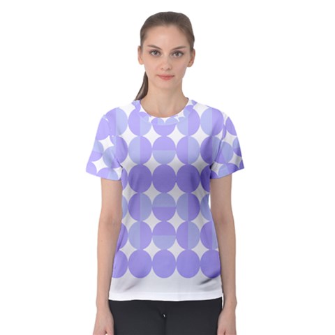 Vintage Pattern T- Shirt Very Peri Vintage 1960 Geo Op Art, Retro 60s And 70s Violet Pattern Women s Sport Mesh Tee by maxcute