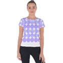 Vintage Pattern T- Shirt Very Peri Vintage 1960 Geo Op Art, Retro 60s And 70s Violet Pattern Short Sleeve Sports Top  View1