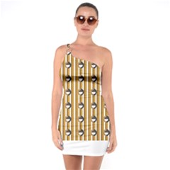 Vintage T- Shirt Vintage 1960 Geo Op Art, Retro 60s And 70s Pattern T- Shirt One Soulder Bodycon Dress by maxcute