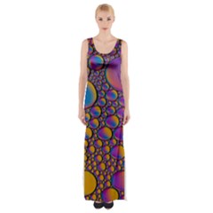 Bubble Color Thigh Split Maxi Dress by artworkshop