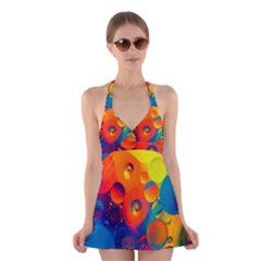 Colorfull Pattern Halter Dress Swimsuit  by artworkshop