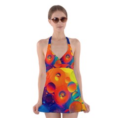 Colorfull Pattern Halter Dress Swimsuit  by artworkshop