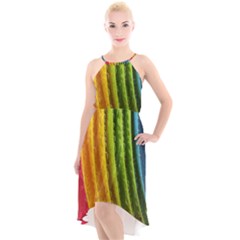  Colorful Illustrations High-low Halter Chiffon Dress  by artworkshop