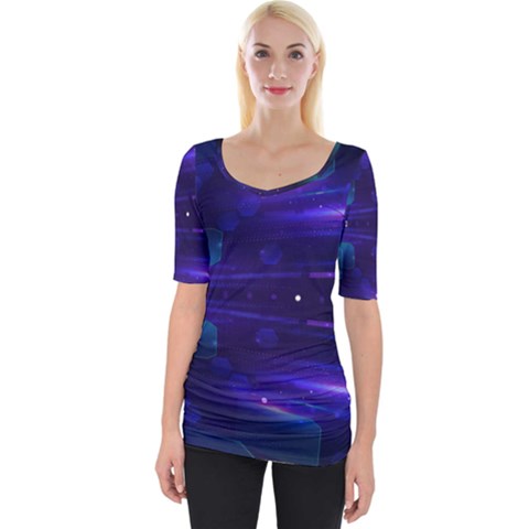 Abstract Colorful Pattern Design Wide Neckline Tee by Ravend