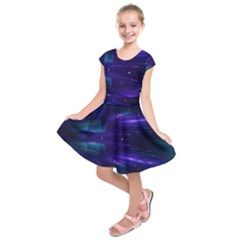 Abstract Colorful Pattern Design Kids  Short Sleeve Dress by Ravend