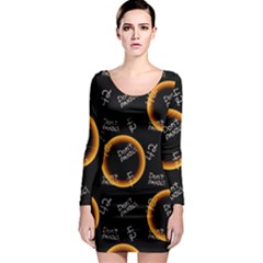 Abstract Pattern Background Long Sleeve Bodycon Dress