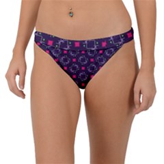 Geometric Pattern Retro Style Band Bikini Bottom