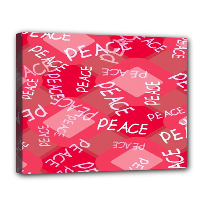 Background Peace Doodles Graphic Canvas 14  x 11  (Stretched)